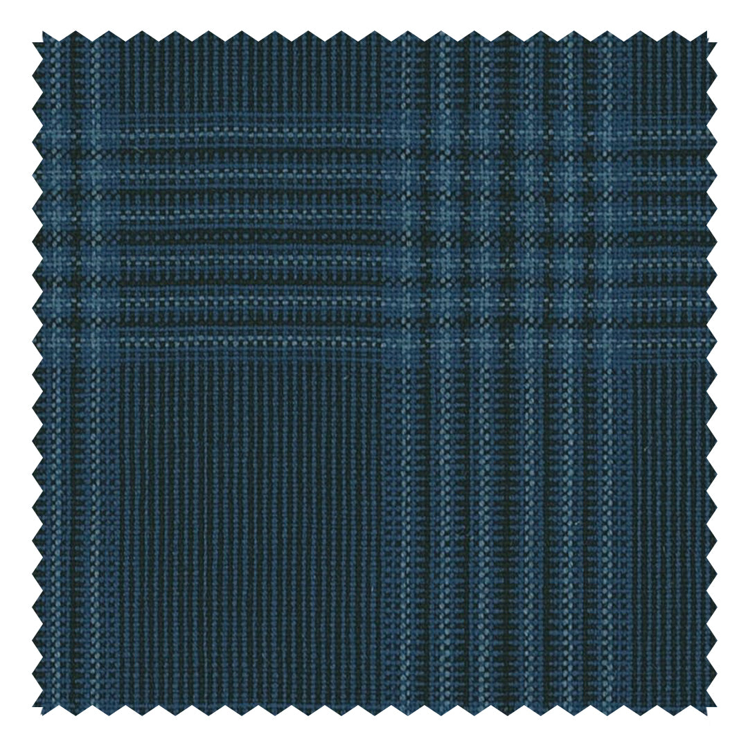 French Blue Tonal Diffused Plaid 
