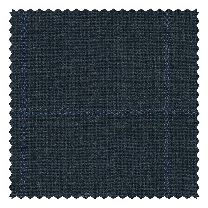 Navy Tonal Boucle Windowpane "Eco-Traveller" Suiting