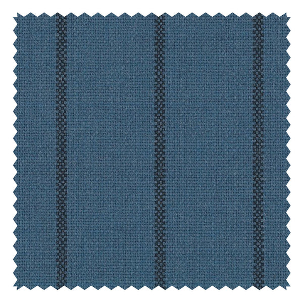Mid Blue With Dark Blue Stripe "Crispaire" Suiting