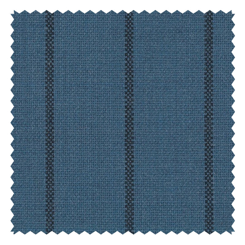 Mid Blue With Dark Blue Stripe "Crispaire" Suiting