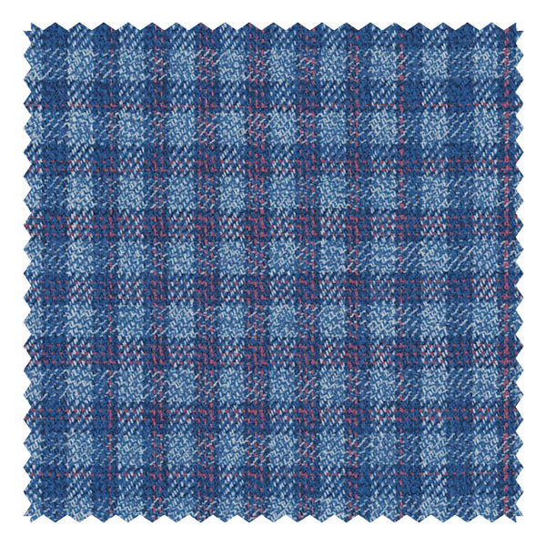 Blue/Red Shepherds Check (Plaid) Fancy With Windowpane "Crystal Springs" Jacketing