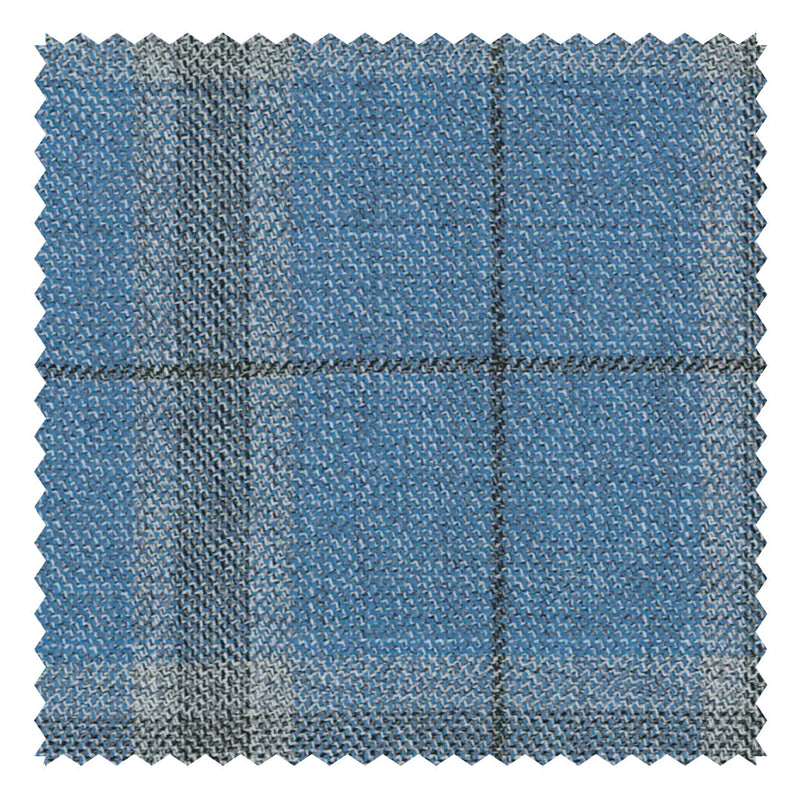 Blue/Grey Block Windowpane "Crystal Springs" Jacketing