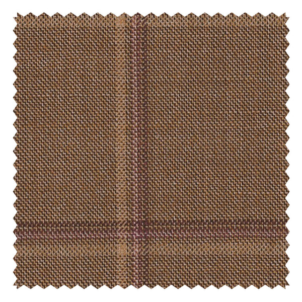 Biscuit Hairline With Plum Windowpane "Crystal Springs" Jacketing