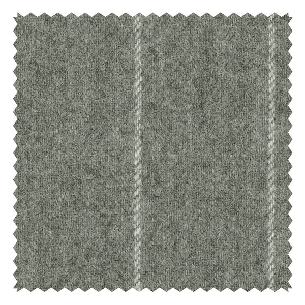 Light Grey Wide Chalk Stripe "Classic Woollen Flannel"