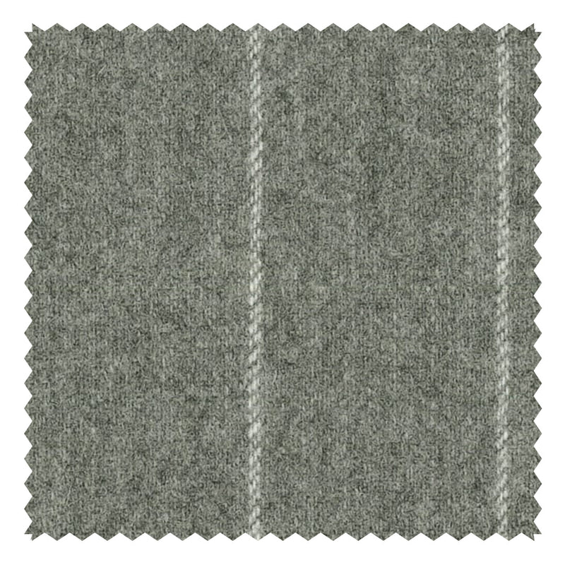 Light Grey Wide Chalk Stripe "Classic Woollen Flannel"