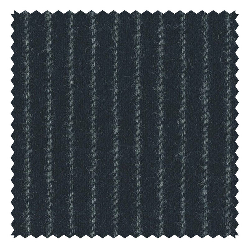 Navy Narrow Chalk Stripe "Classic Woollen Flannel"