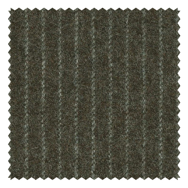 Brown Narrow Chalk Stripe "Classic Woollen Flannel"