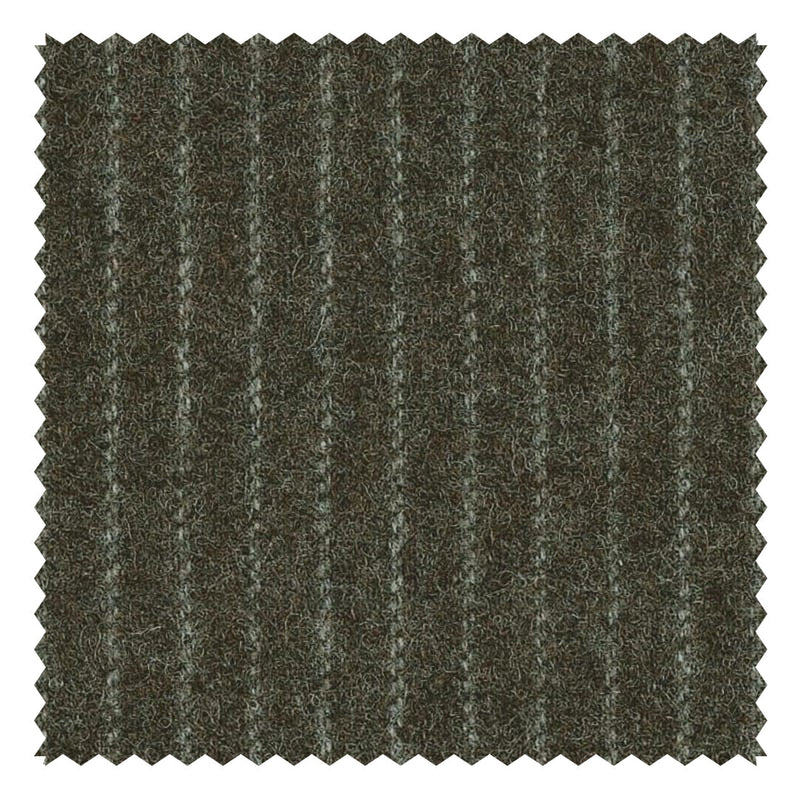 Brown Narrow Chalk Stripe "Classic Woollen Flannel"