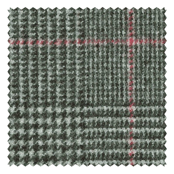 Black And White/Red Prince Of Wales Check (Plaid) "Classic Woollen Flannel"