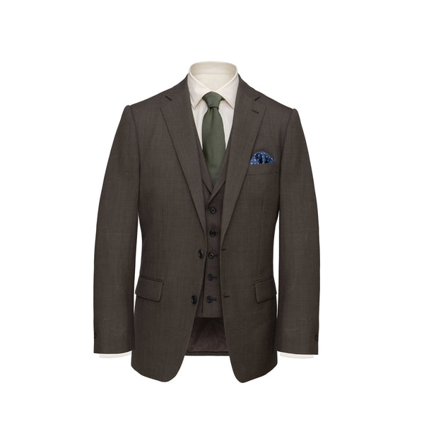 Three-Piece Brown Prince of Wales Suit