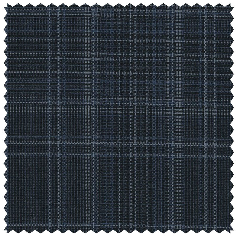 Blue Tonal Tartan Check "Cape Horn Lightweight" Suiting