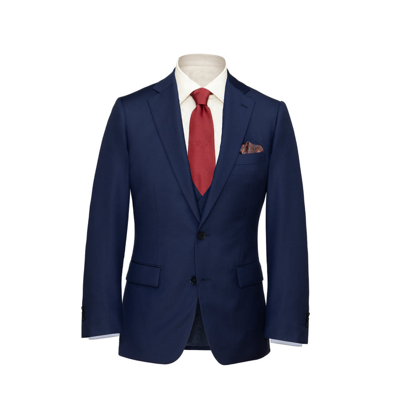 Three-Piece Navy Twill Suit with DB Waistcoat