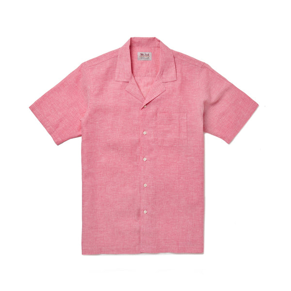 Pink Linen Camp Collar Shirt