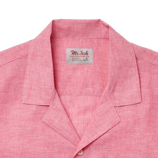 Pink Linen Camp Collar Shirt