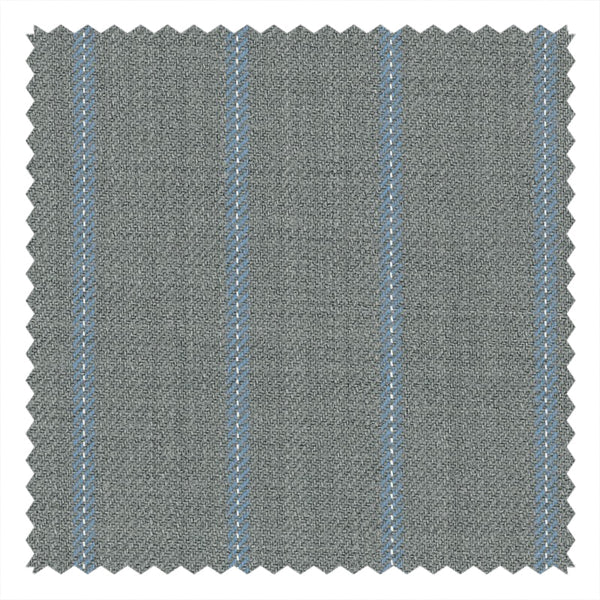 Silver Grey/Pale Blue Diffused Stripe "Perennial Classics" Suiting