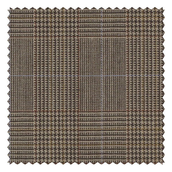 Dark Tan Glen Check Fancy (Plaid) "Cape Horn Lightweight" Suiting