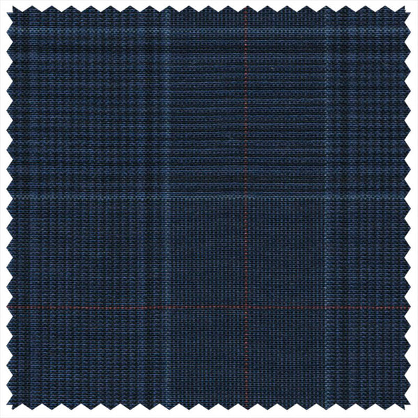 French Navy Mock Glen Check with Red Deco "Gostwyck Lightweight" Suiting