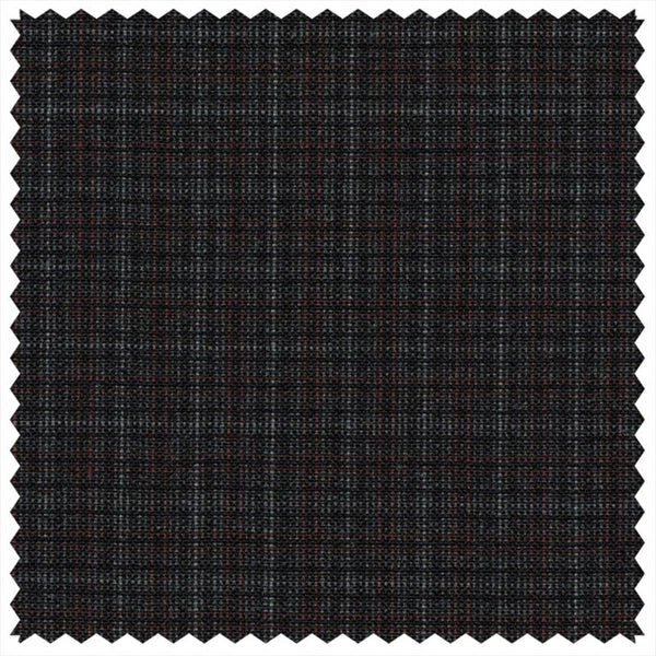 Charcoal/Maroon Micro Grid Check "Gostwyck Lightweight" Suiting