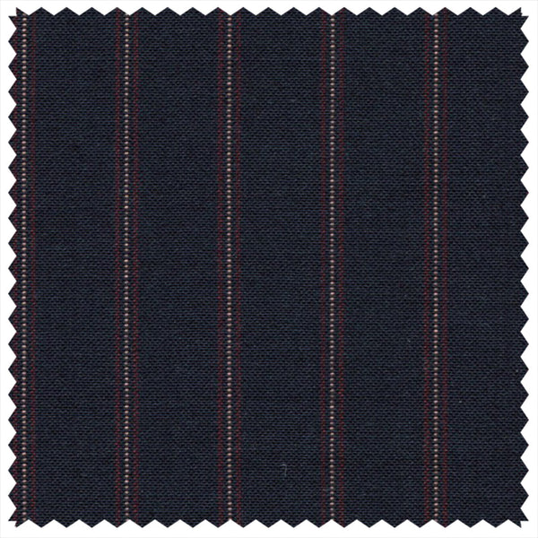 Navy/Maroon Tramline Stripe "Gostwyck Lightweight" Suiting