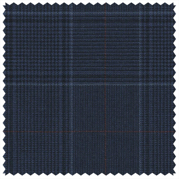 French Navy Mock Glen Check (Plaid) with Red Deco "Gostwyck Lightweight" Suiting