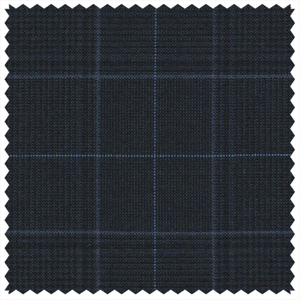 Midnight Mock Glen Check (Plaid) with Blue Deco "Gostwyck Lightweight" Suiting