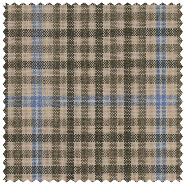 Tan Gunclub with Blue Windowpane "Summer Ascot" Jacketing