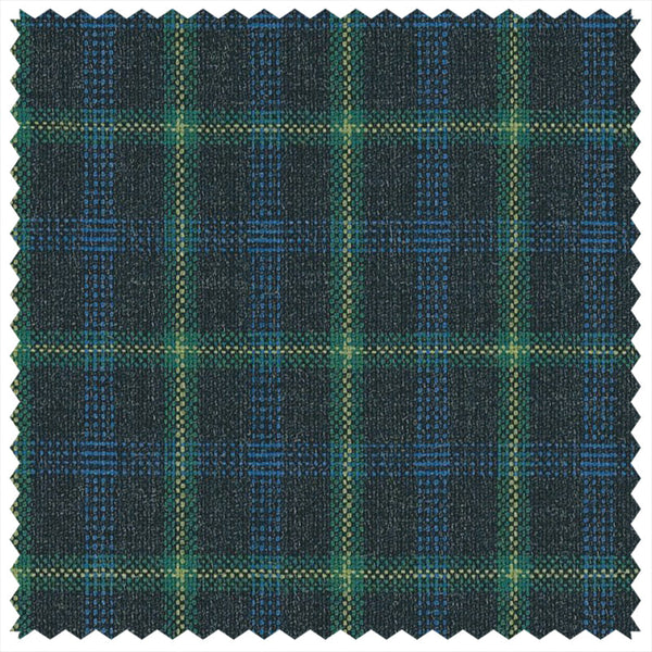 Navy/Emerald Multi Windowpane Check "Summer Ascot" Jacketing