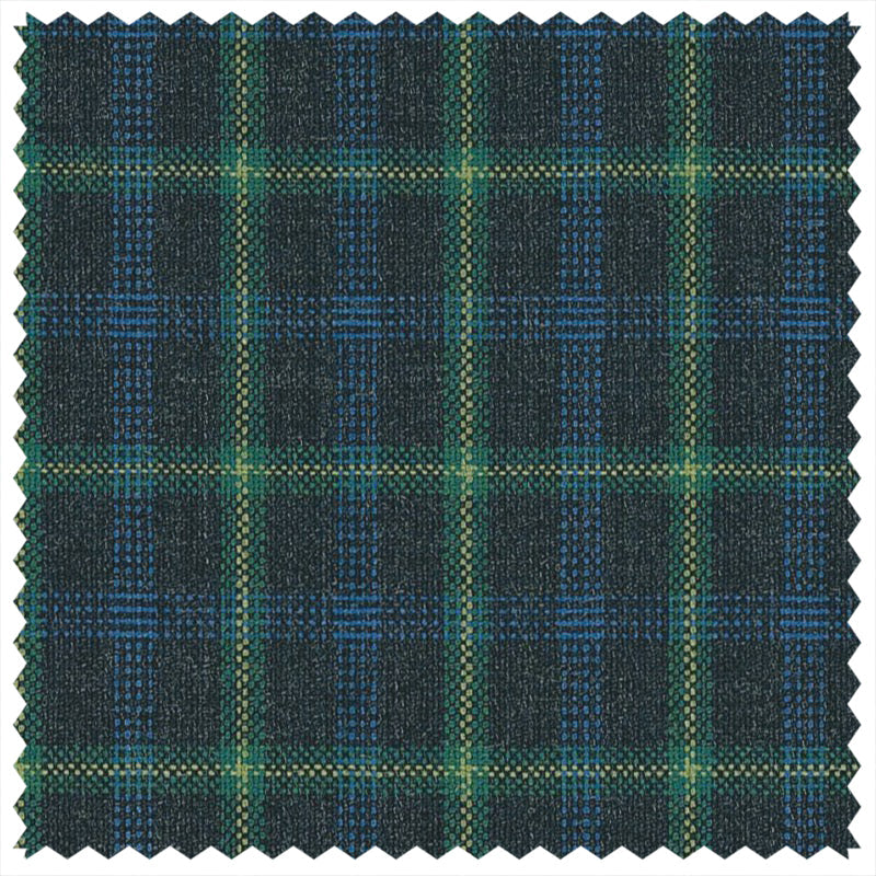 Navy/Emerald Multi Windowpane Check "Summer Ascot" Jacketing