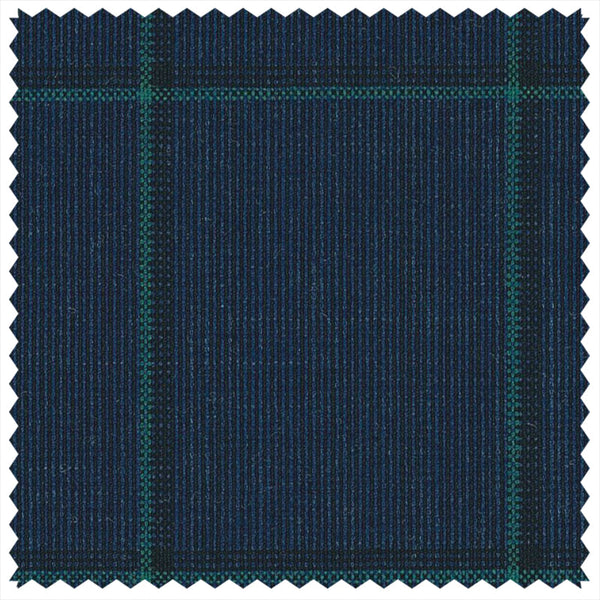 Navy/Emerald Windowpane "Summer Ascot" Jacketing