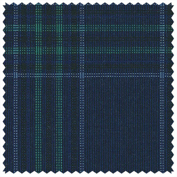 Navy/Emerald Green Glen Check "Summer Ascot" Jacketing