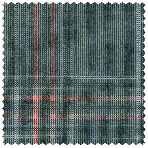 Light Green/Coral Glen Check (Plaid) "Summer Ascot" Jacketing