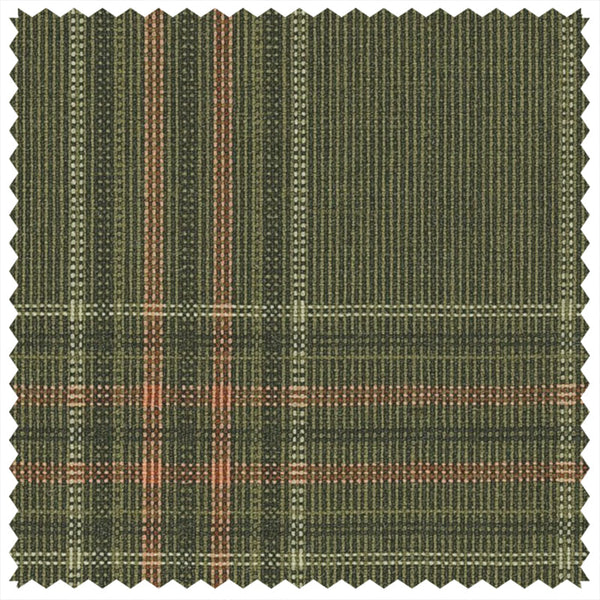 Dark Olive/Peach Glen Check (Plaid) "Summer Ascot" Jacketing