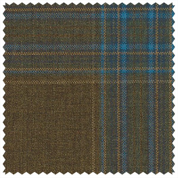 Mid Brown/Teal Large Tartan Check "Summer Ascot" Jacketing