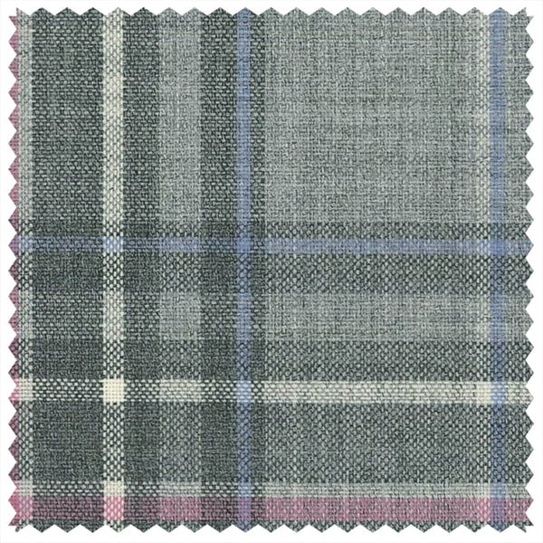 Grey/Pink Tartan Check "Summer Ascot" Jacketing