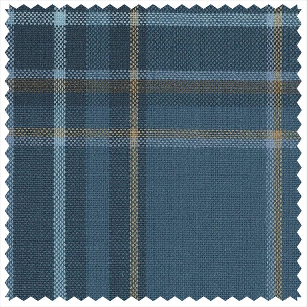 Mid Blue/Mustard Tartan Check "Summer Ascot" Jacketing