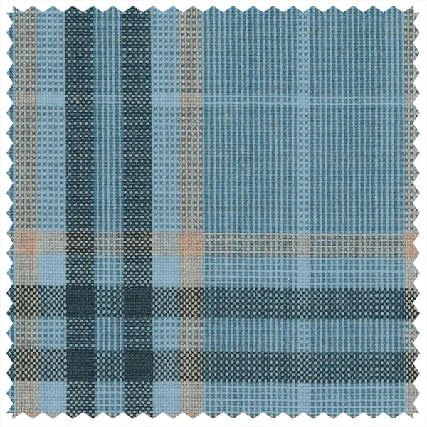 Light Blue/Sand Plaid Check "Summer Ascot" Jacketing