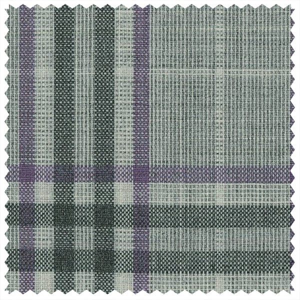 Silver/Aubergine Plaid Check "Summer Ascot" Jacketing