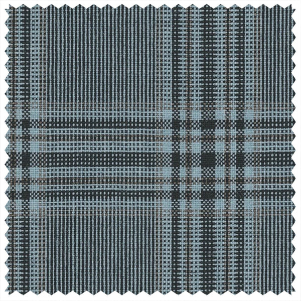 Airforce Blue/Mid Brown Glen Check "Summer Ascot" Jacketing