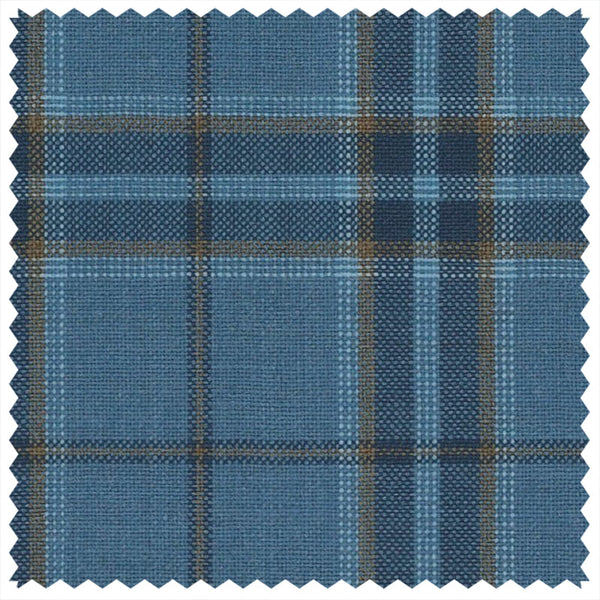 Blue/Burnt Gold Plaid Check "Summer Ascot" Jacketing