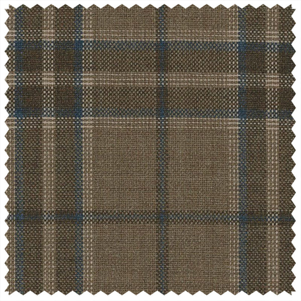 Mid Brown/Navy Plaid Check "Summer Ascot" Jacketing