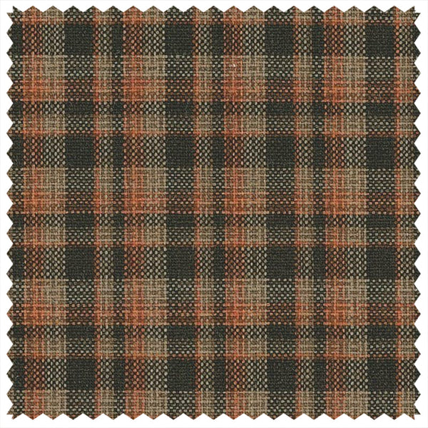 Dark Brown/Orange Mini Check "Summer Ascot" Jacketing