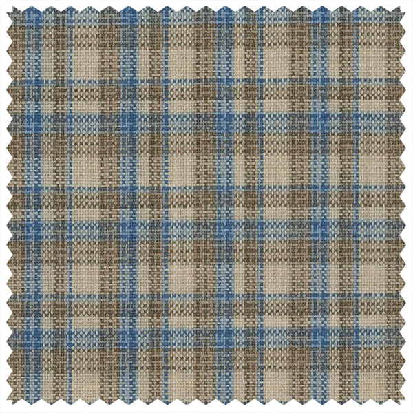 Tan/Blue Mini Check "Summer Ascot" Jacketing