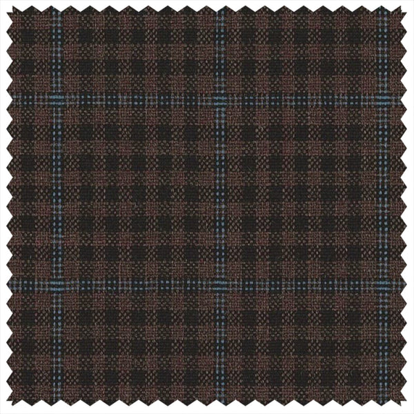 Dark Brown Gunclub with Blue Windowpane "Summer Ascot" Jacketing