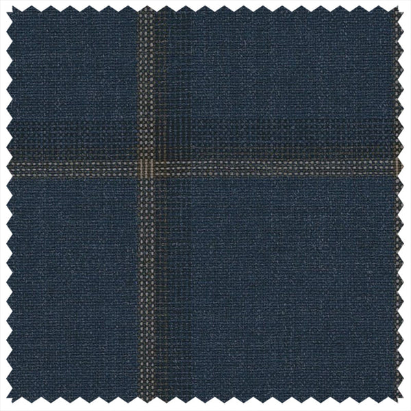 Navy/Gold Unbalanced Windowpane "Summer Ascot" Jacketing