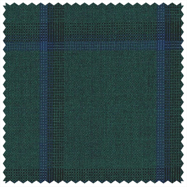 Forest Green/Blue Unbalanced Windowpane "Summer Ascot" Jacketing