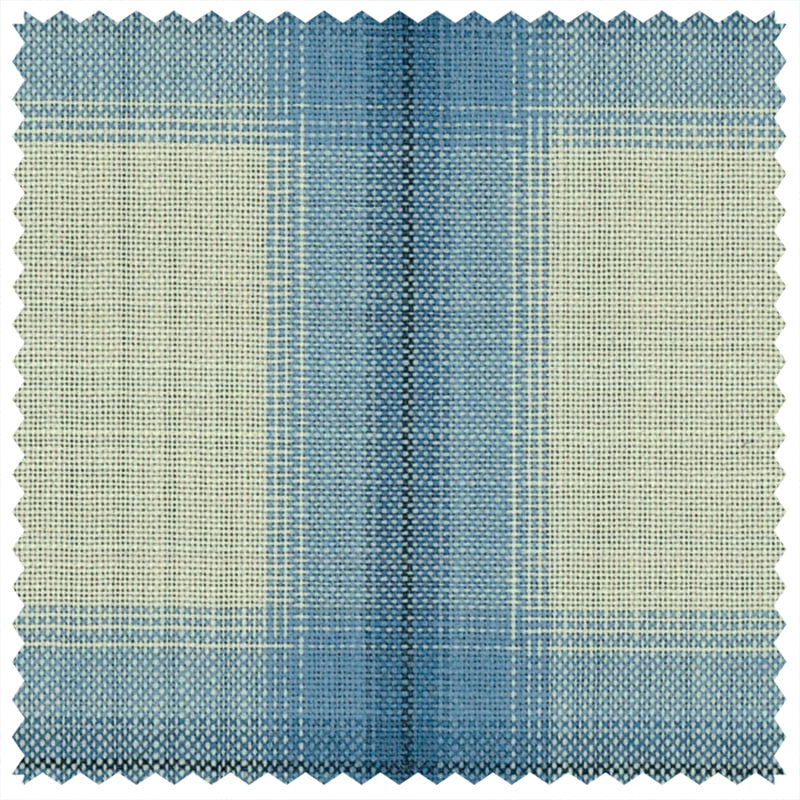 Diffused Check Textiles White/Blue Diffused Plaid Check