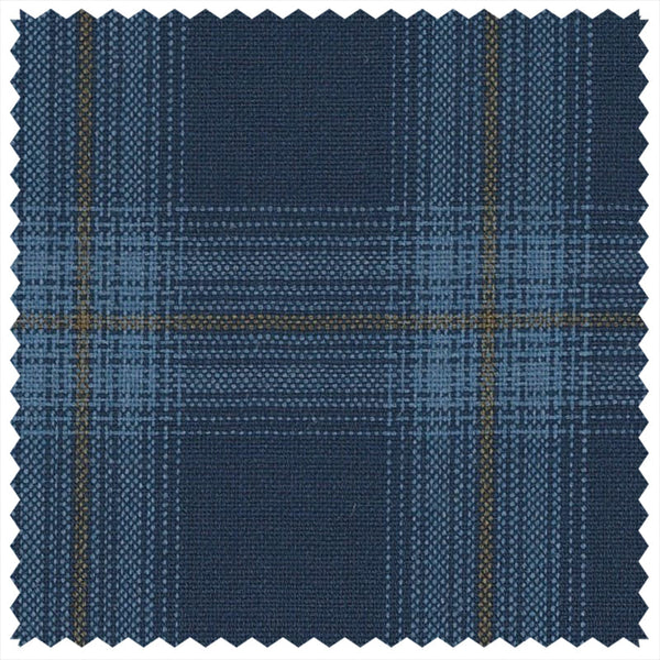 Blue/Burnt Gold Gradient Check "Summer Ascot" Jacketing