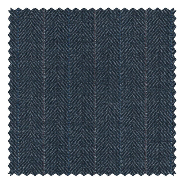 Blue Herringbone/Stripe "Cape Horn" Suiting