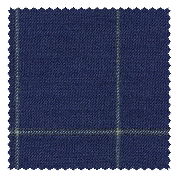 Bright Blue/Silver Diffused Tonal Windowpane "Target" Suiting