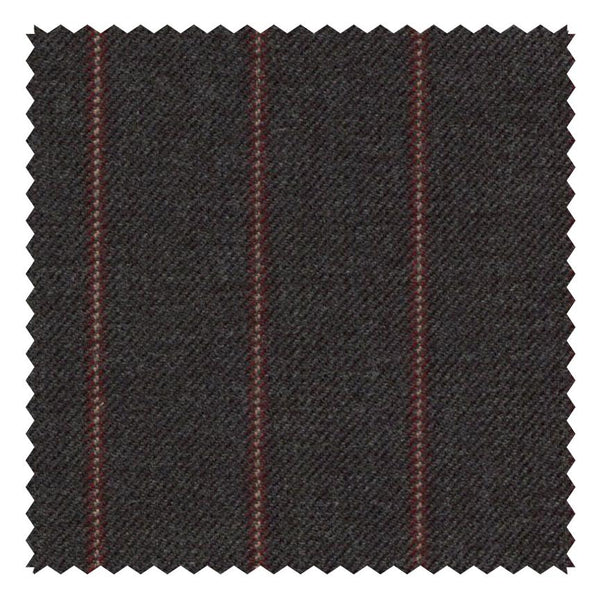 Dark Grey/Red Diffused Tonal Stripe"Target" Suiting